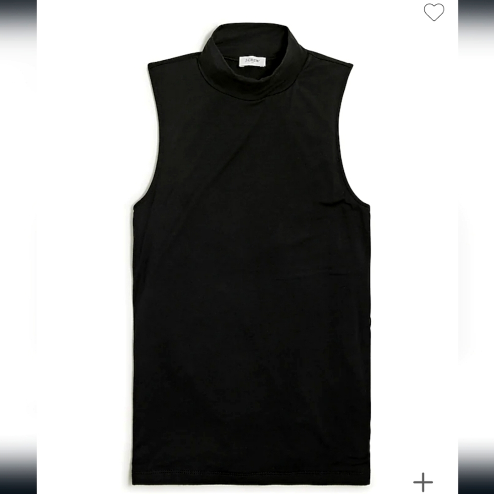J.Crew sleeveless mockneck black large NWT